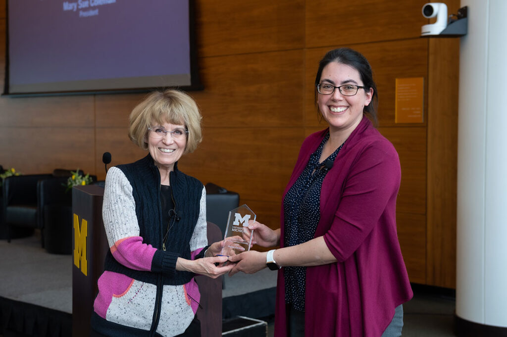 U-M President Mary Sue Coleman and Marisa Eisenberg